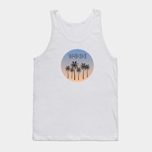 Waikiki Palm Tree Silhouette Tank Top